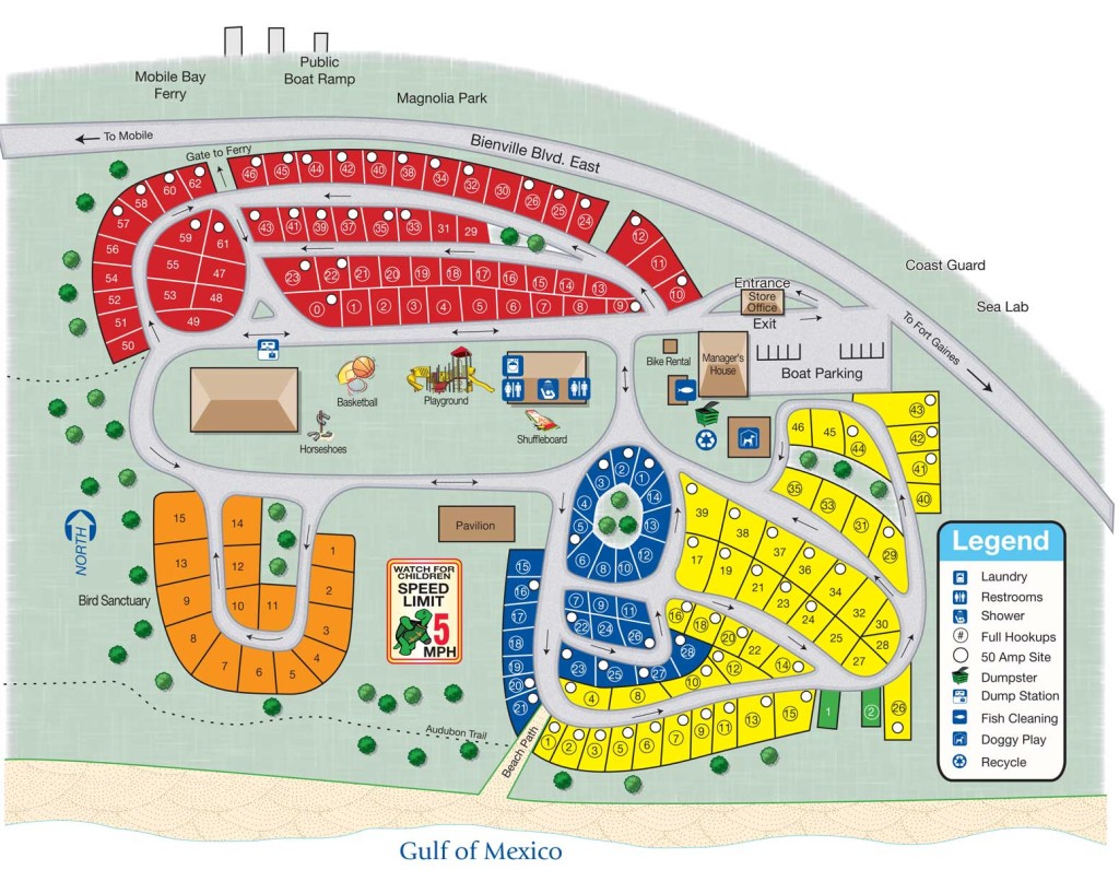 Dauphin Island Campground Map